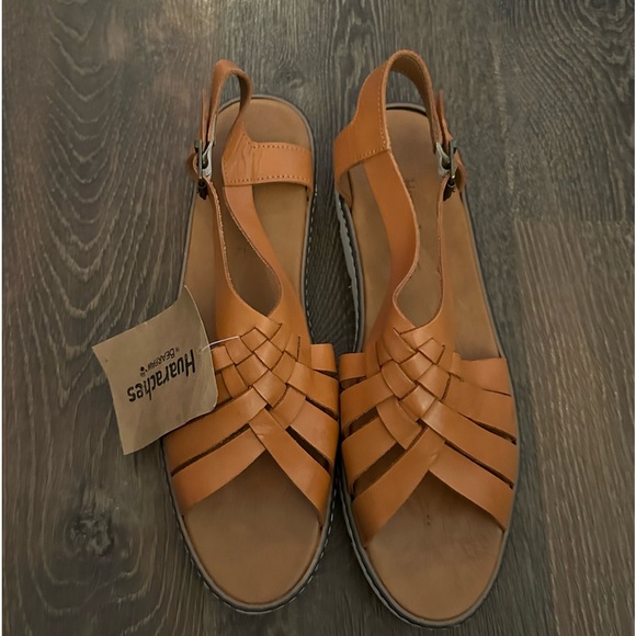 Bearpaw Leah Women's Huarache Sport Leather Sandal Artisan Orange Size 12 - Picture 5 of 9